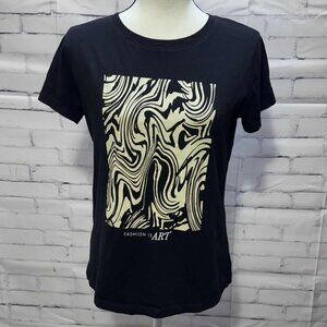Stradivarius Fashion is Art Tee - Size Small